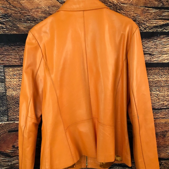 🍁Vintage Rust Orange Leather Jacket 🍁 - Picture 3 of 3